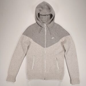 Nike Sportswear Women’s Full Zip Wool Blend Hoody Size Large Gray Full-Zip GUC!